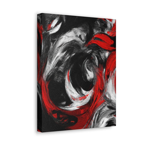 Wall Art Decor - Canvas Print Artwork - Decorative Black Red White
