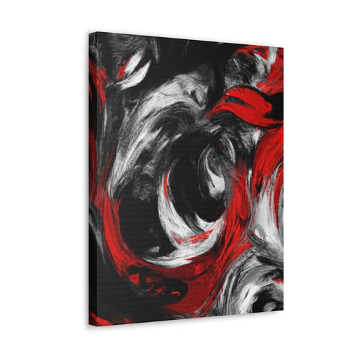 Wall Art Decor - Canvas Print Artwork - Decorative Black Red White