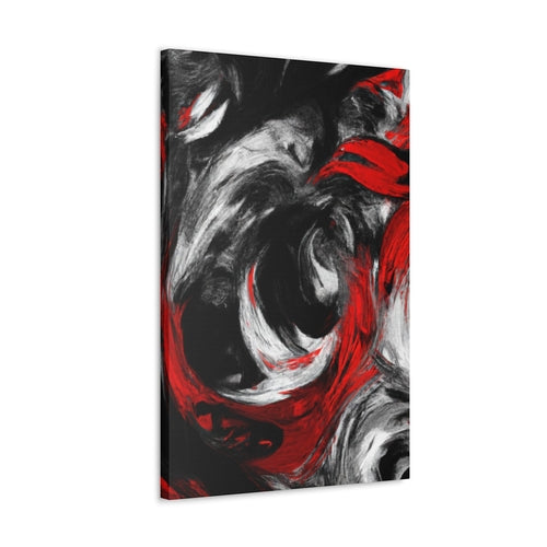 Wall Art Decor - Canvas Print Artwork - Decorative Black Red White