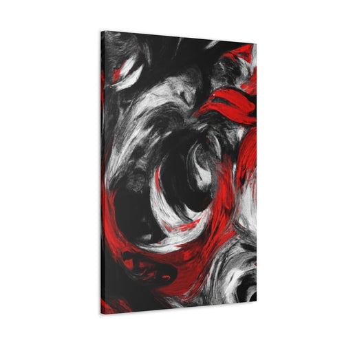 Wall Art Decor - Canvas Print Artwork - Decorative Black Red White