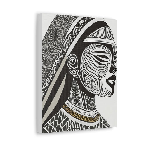 Wall Art Decor - Canvas Print Artwork - Female Black Line Art Print
