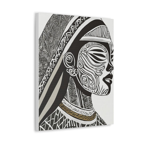 Wall Art Decor - Canvas Print Artwork - Female Black Line Art Print