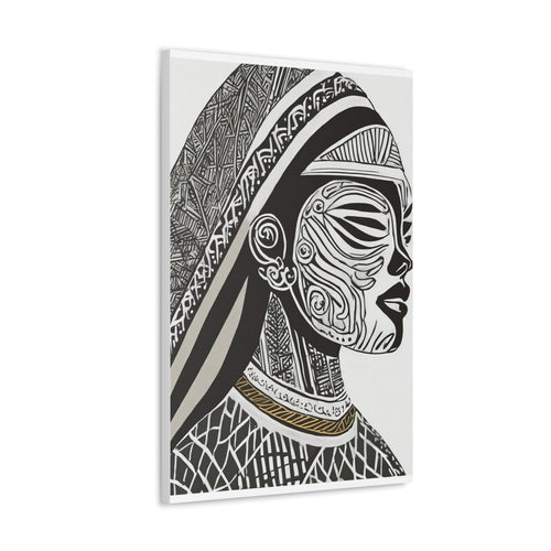 Wall Art Decor - Canvas Print Artwork - Female Black Line Art Print