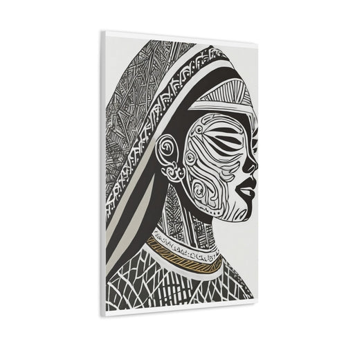 Wall Art Decor - Canvas Print Artwork - Female Black Line Art Print