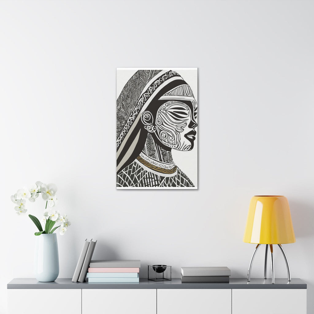 Wall Art Decor - Canvas Print Artwork - Female Black Line Art Print