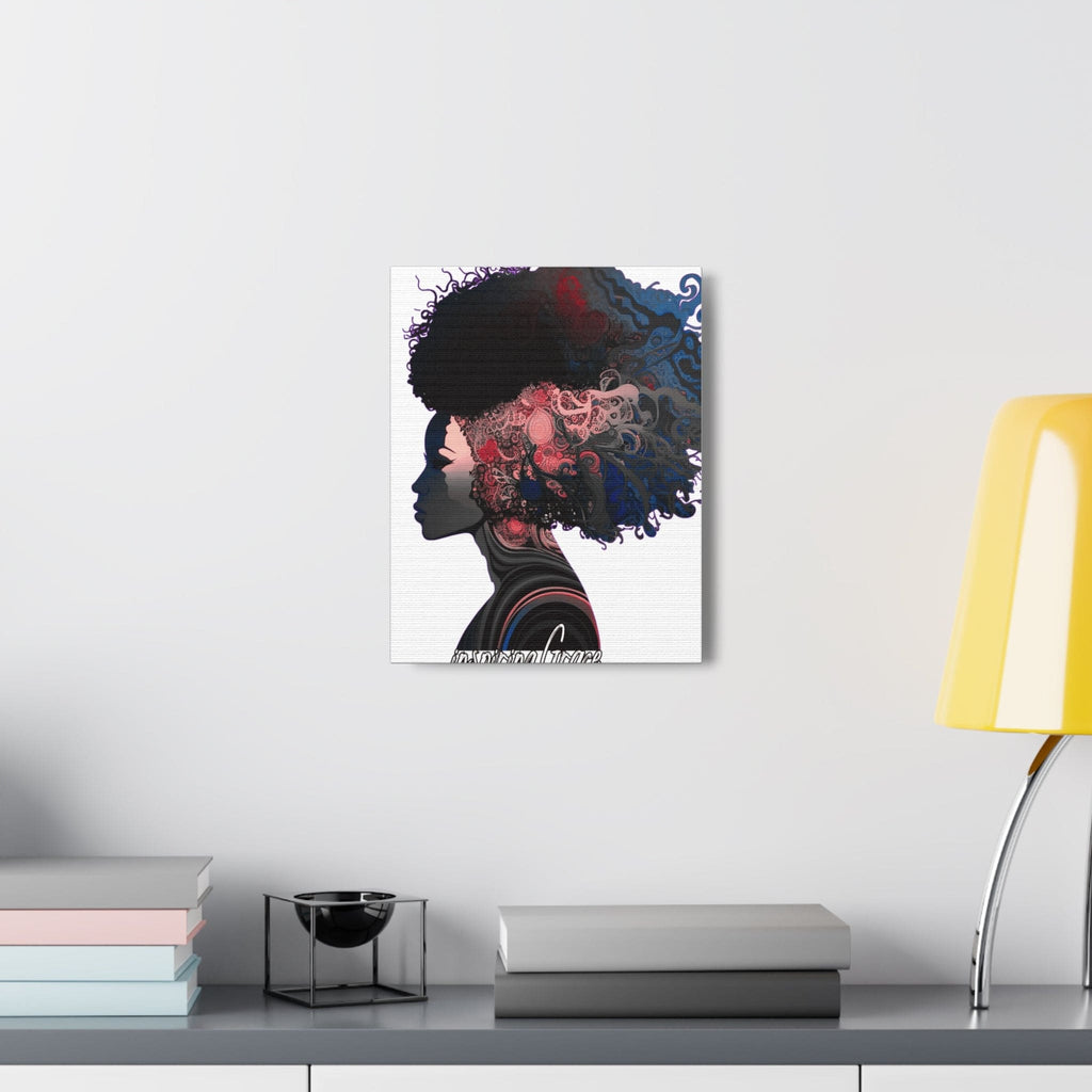 Wall Art Decor - Canvas Print Artwork - Female Warrior Clipart Blue