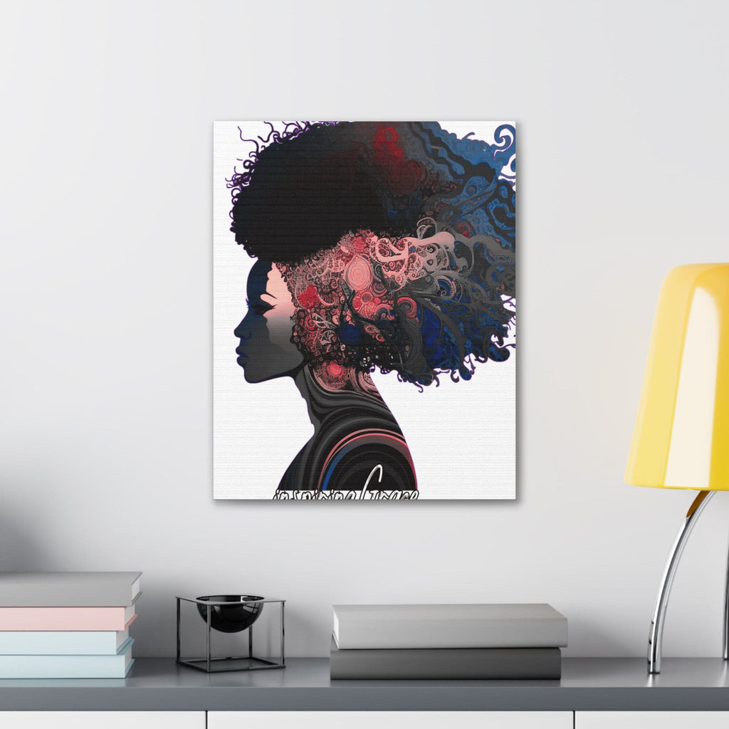 Wall Art Decor - Canvas Print Artwork - Female Warrior Clipart Blue