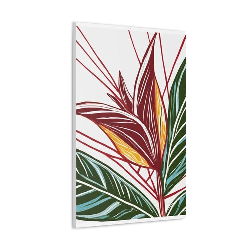 Wall Art Decor - Canvas Print Artwork - Floral Line Art Print 8330