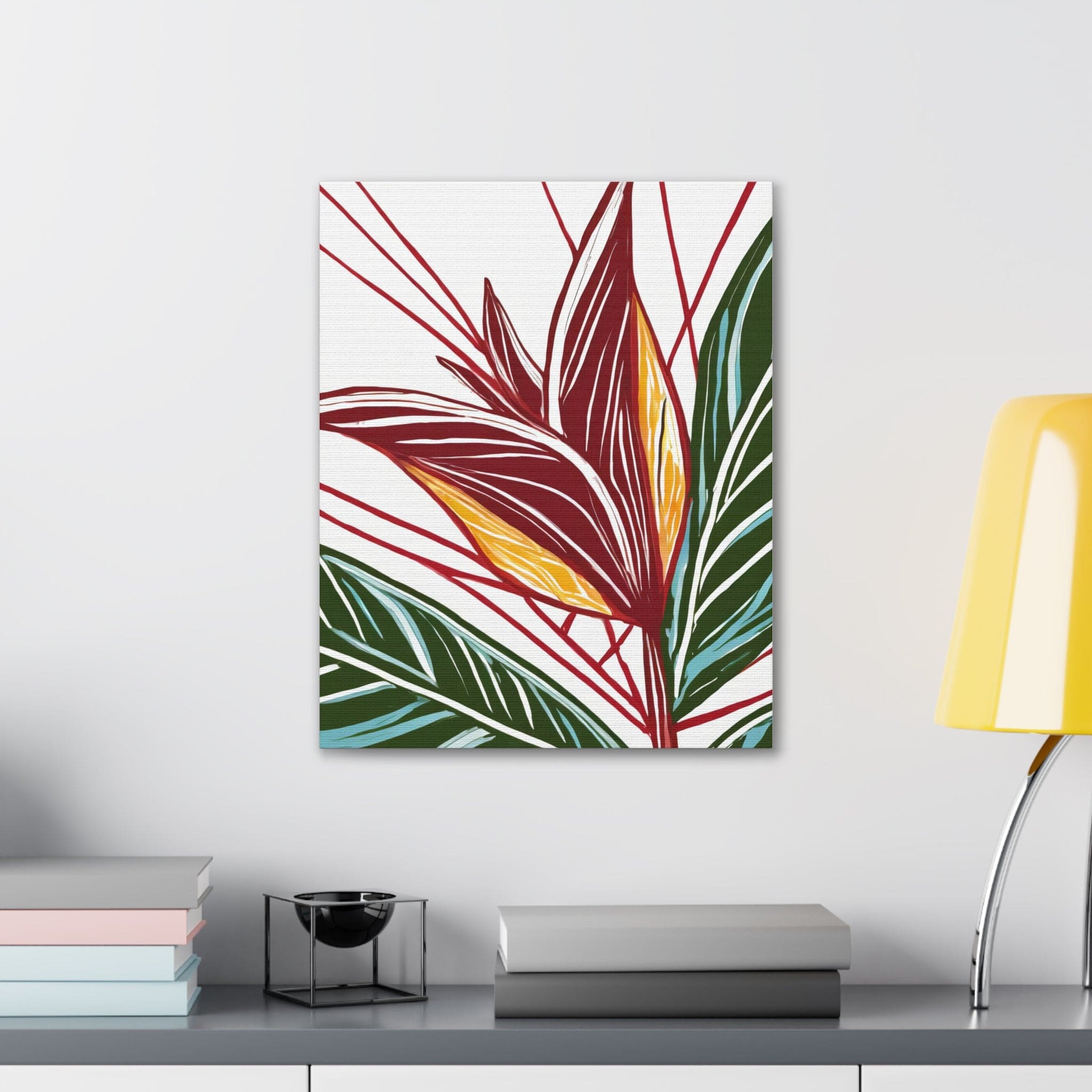 Wall Art Decor - Canvas Print Artwork - Floral Line Art Print 8330