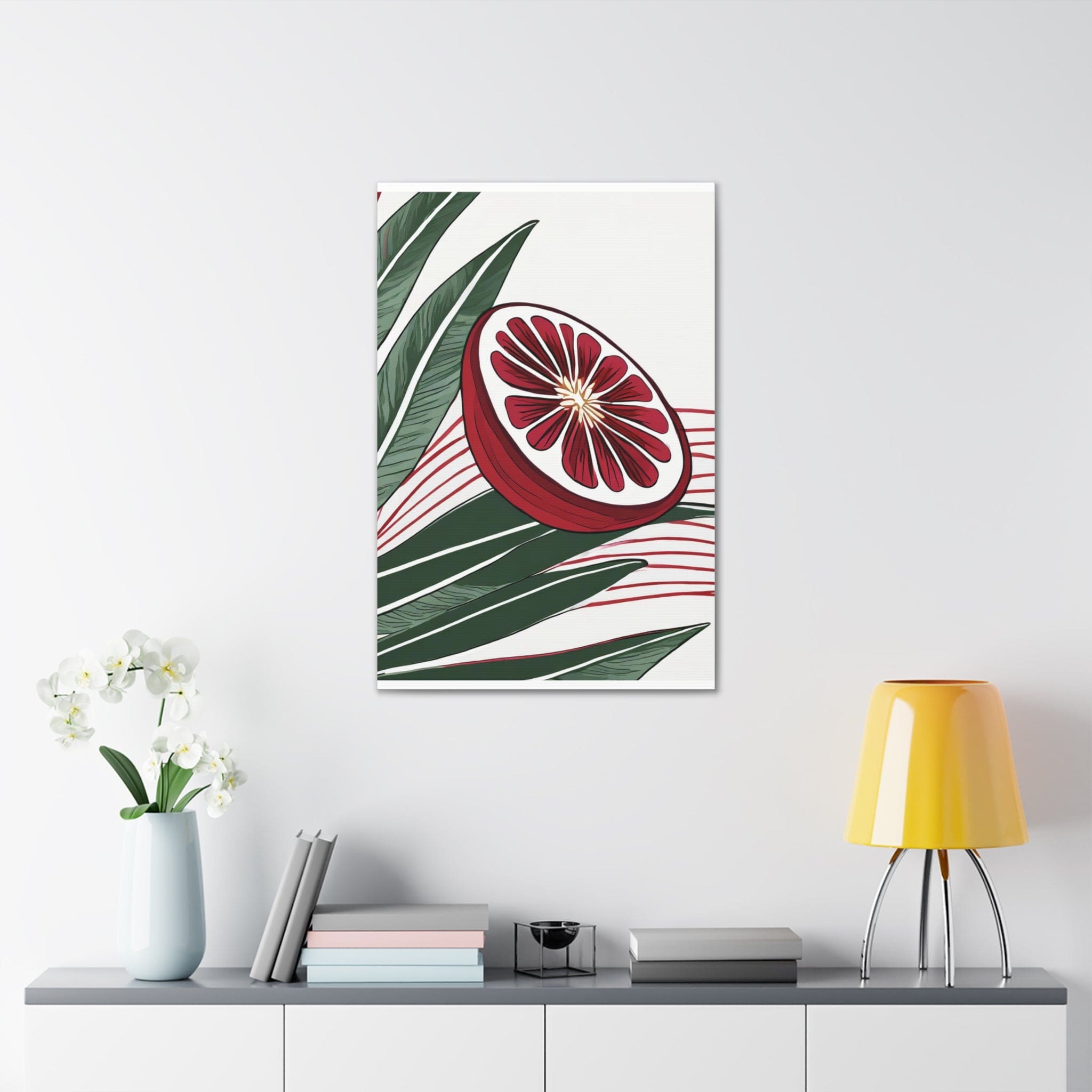 Wall Art Decor - Canvas Print Artwork - Floral Line Art Print 8332