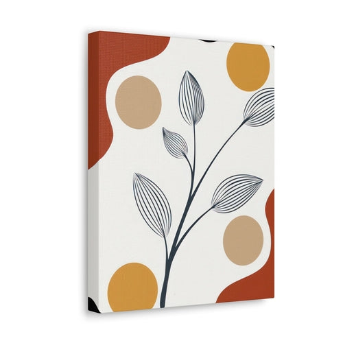 Wall Art Decor - Canvas Print Artwork - Floral Line Art Design