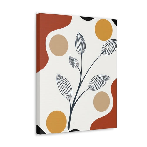 Wall Art Decor - Canvas Print Artwork - Floral Line Art Design
