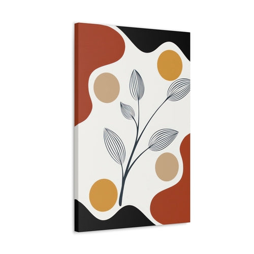 Wall Art Decor - Canvas Print Artwork - Floral Line Art Design