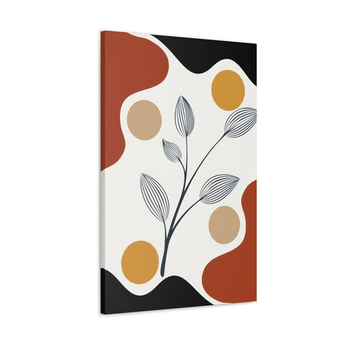 Wall Art Decor - Canvas Print Artwork - Floral Line Art Design