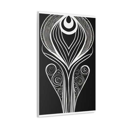 Wall Art Decor - Canvas Print Artwork - Floral White Line Art Print