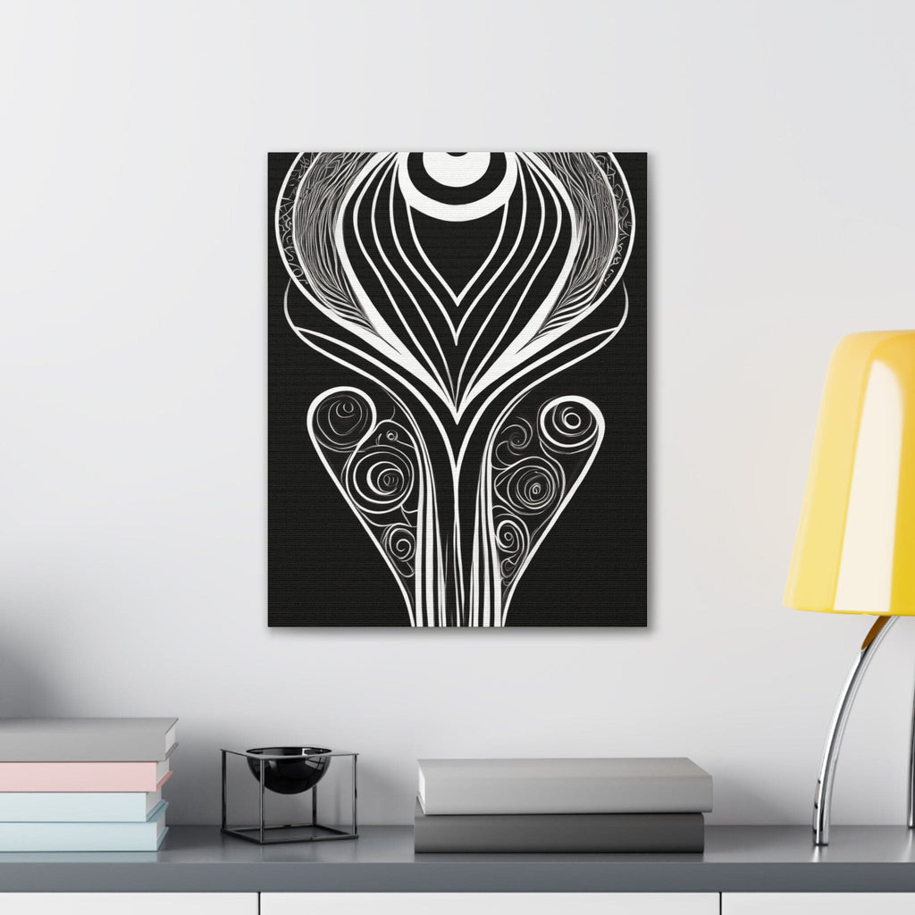 Wall Art Decor - Canvas Print Artwork - Floral White Line Art Print