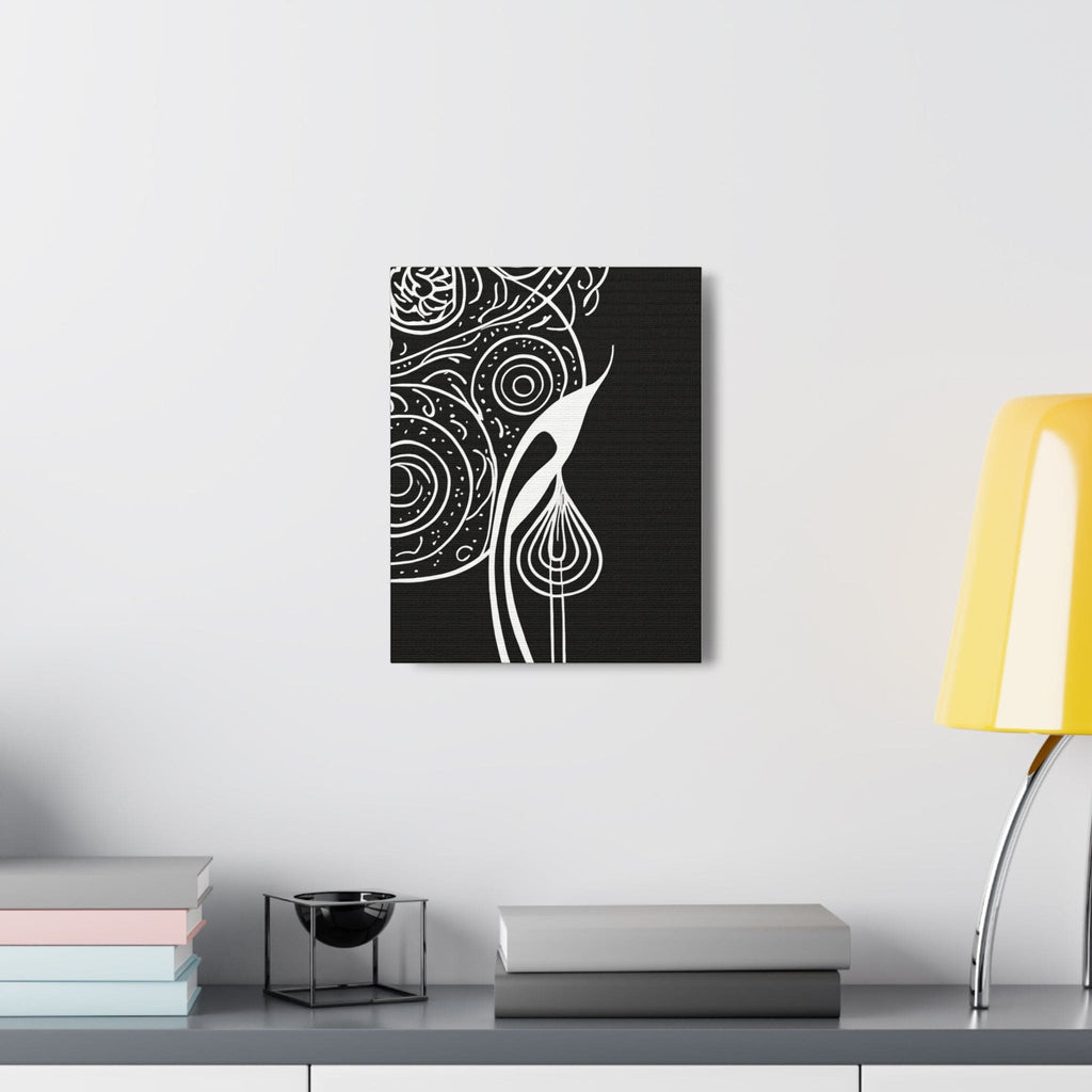 Wall Art Decor - Canvas Print Artwork - Floral White Line Art Print