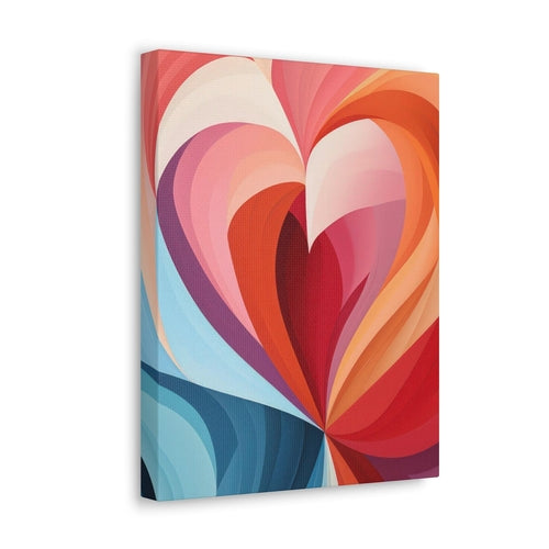 Wall Art Decor - Canvas Print Artwork - Multicolor Heart Illustration