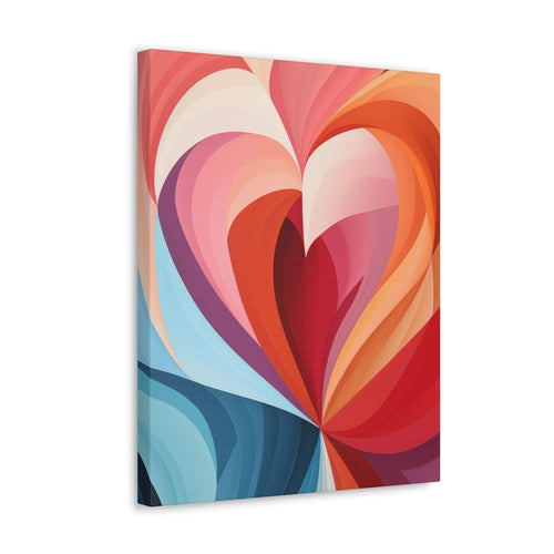 Wall Art Decor - Canvas Print Artwork - Multicolor Heart Illustration
