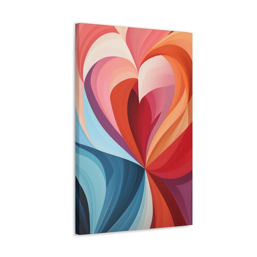 Wall Art Decor - Canvas Print Artwork - Multicolor Heart Illustration