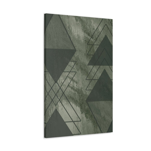 Wall Art Decor - Canvas Print Artwork - Olive Green Triangular