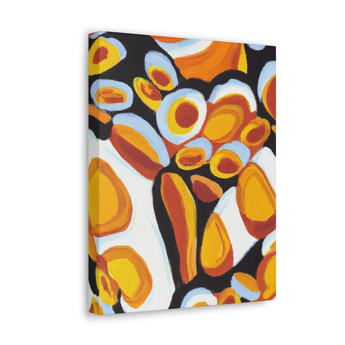 Wall Art Decor - Canvas Print Artwork - Orange Black White Geometric