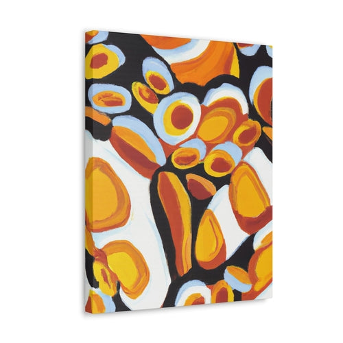 Wall Art Decor - Canvas Print Artwork - Orange Black White Geometric