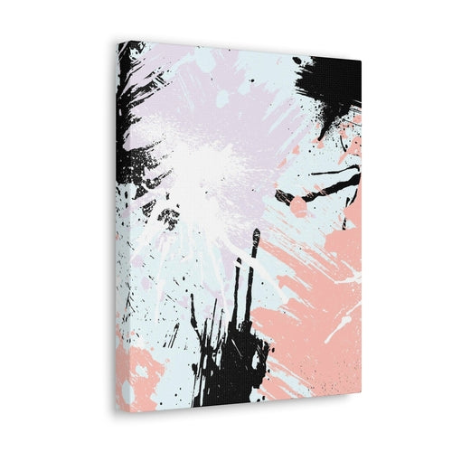 Wall Art Decor - Canvas Print Artwork - Pink Black Abstract Pattern