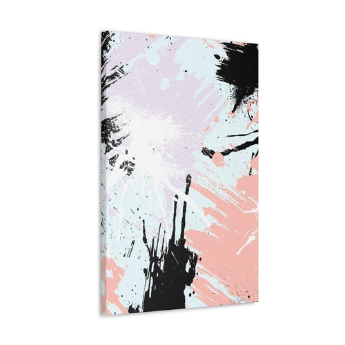 Wall Art Decor - Canvas Print Artwork - Pink Black Abstract Pattern
