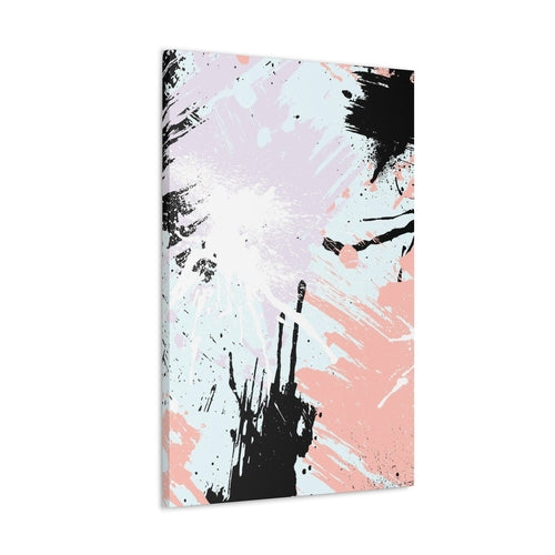 Wall Art Decor - Canvas Print Artwork - Pink Black Abstract Pattern