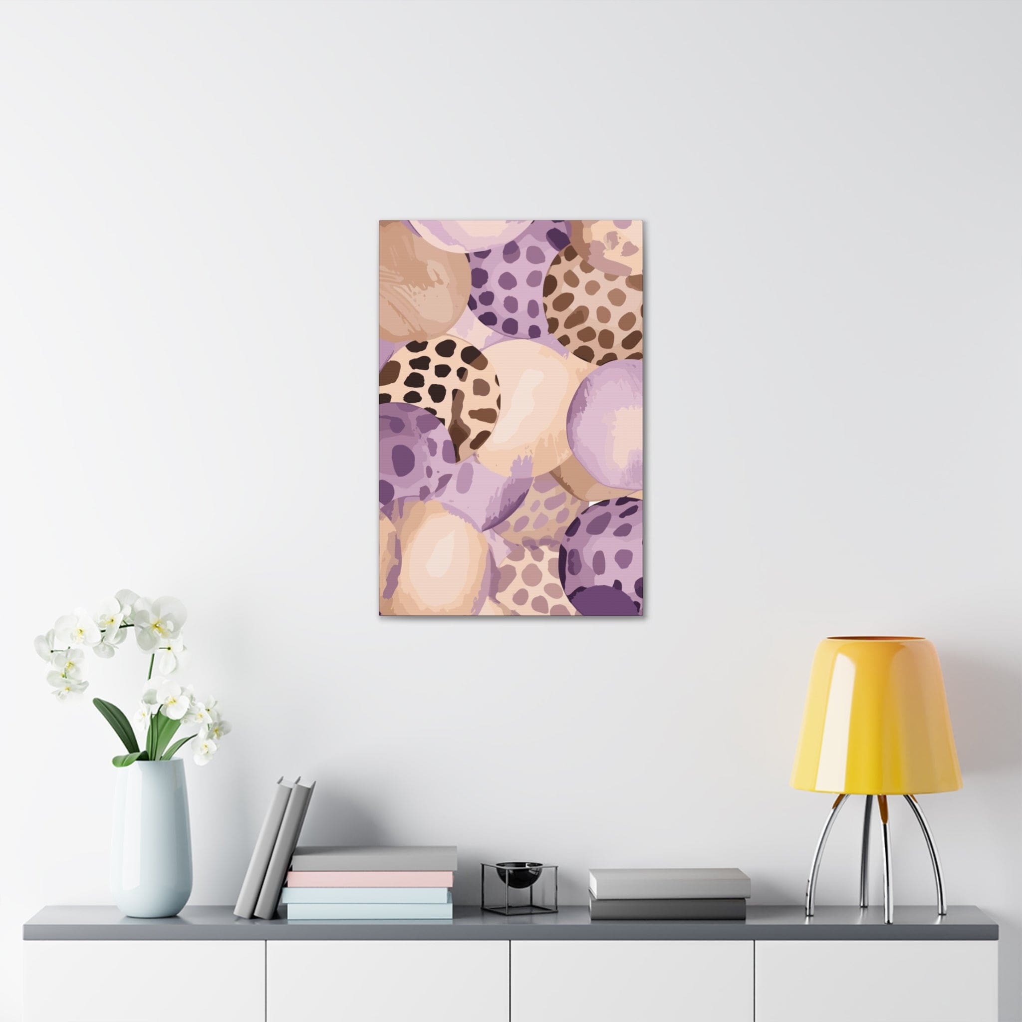 Wall Art Decor - Canvas Print Artwork - Purple Lavender and Brown