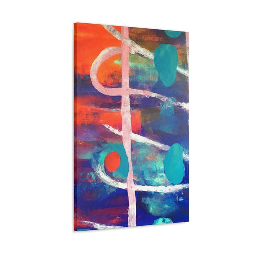 Wall Art Decor - Canvas Print Artwork - Red Blue Abstract Pattern