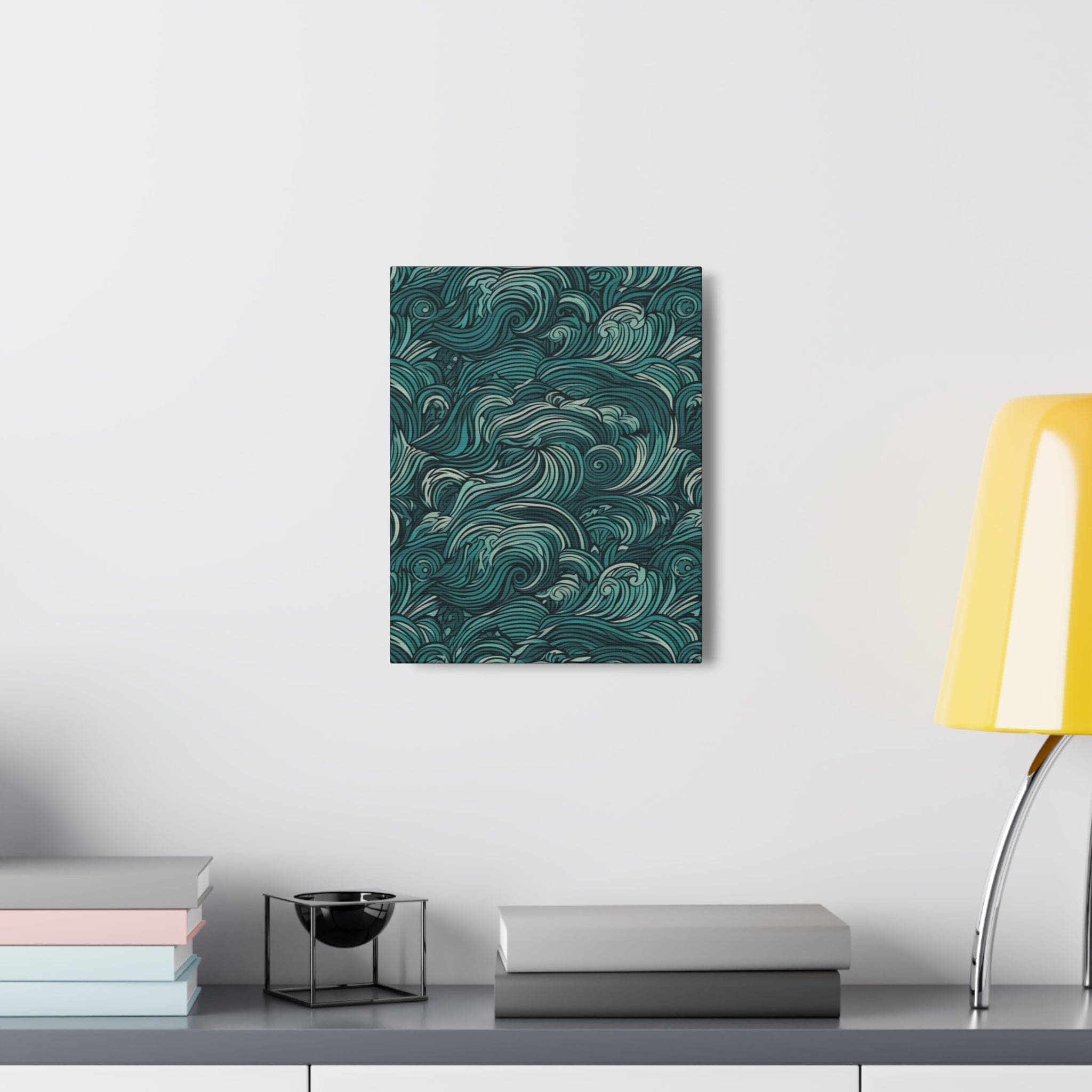 Wall Art Decor - Canvas Print Artwork - Water Wave Mint Green