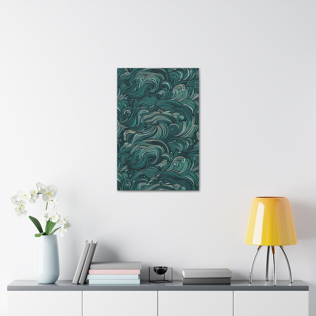 Wall Art Decor - Canvas Print Artwork - Water Wave Mint Green