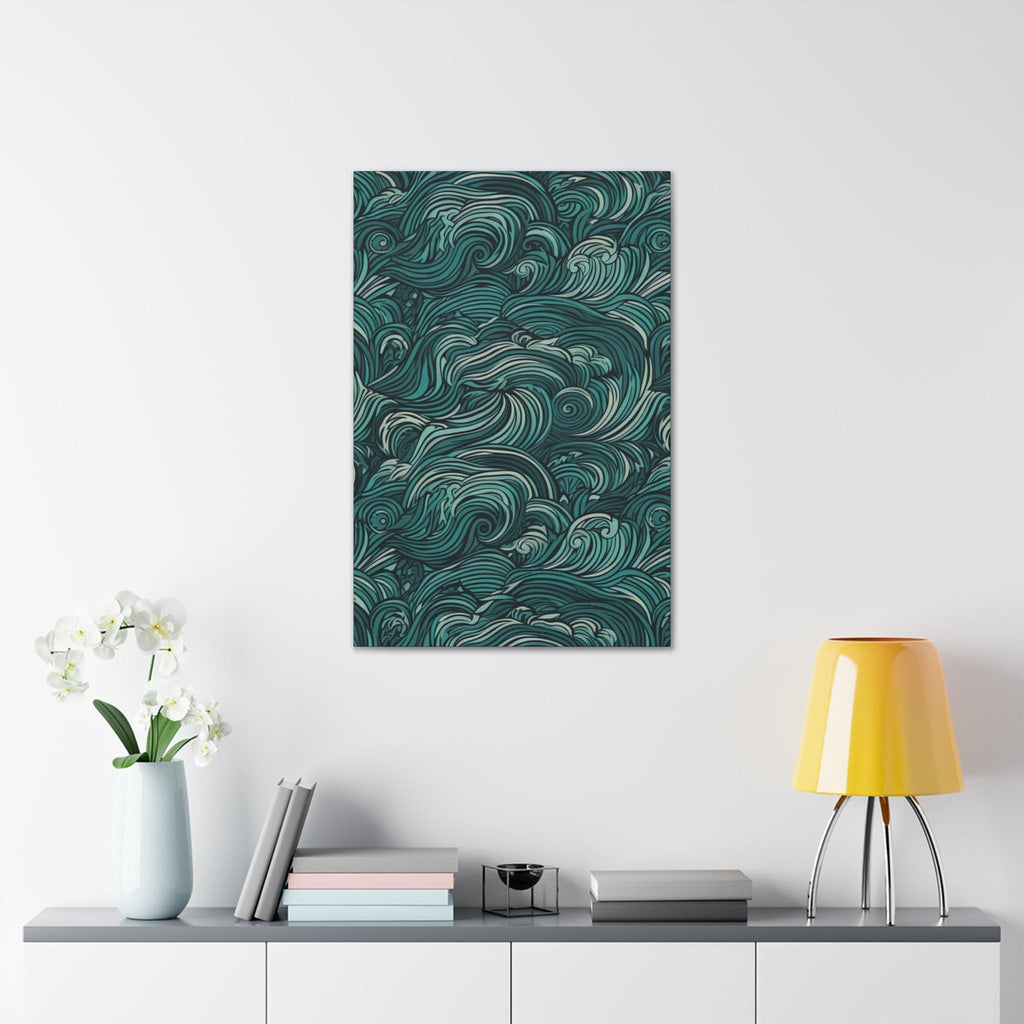 Wall Art Decor - Canvas Print Artwork - Water Wave Mint Green