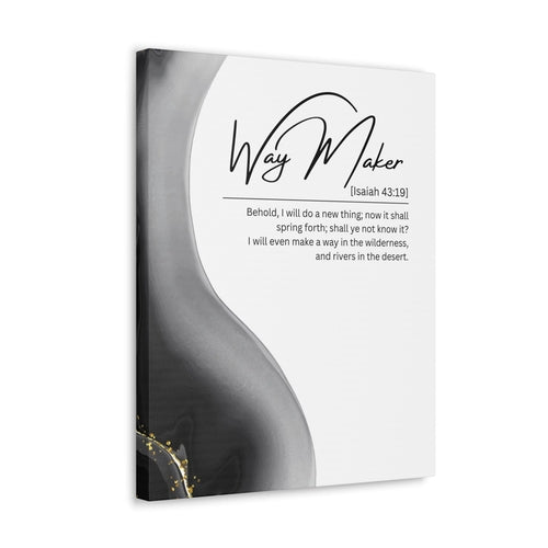 Wall Art Decor - Canvas Print Artwork - Way Maker Grey Design