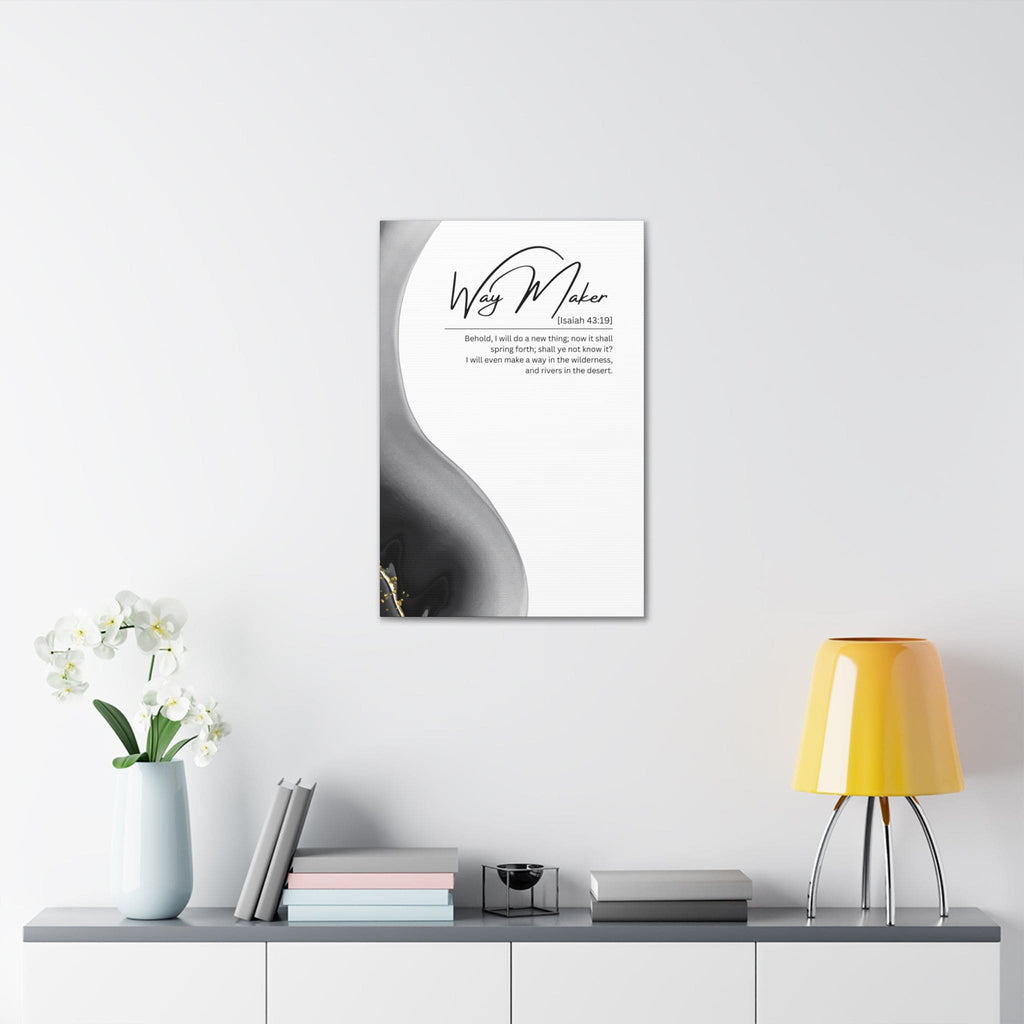 Wall Art Decor - Canvas Print Artwork - Way Maker Grey Design