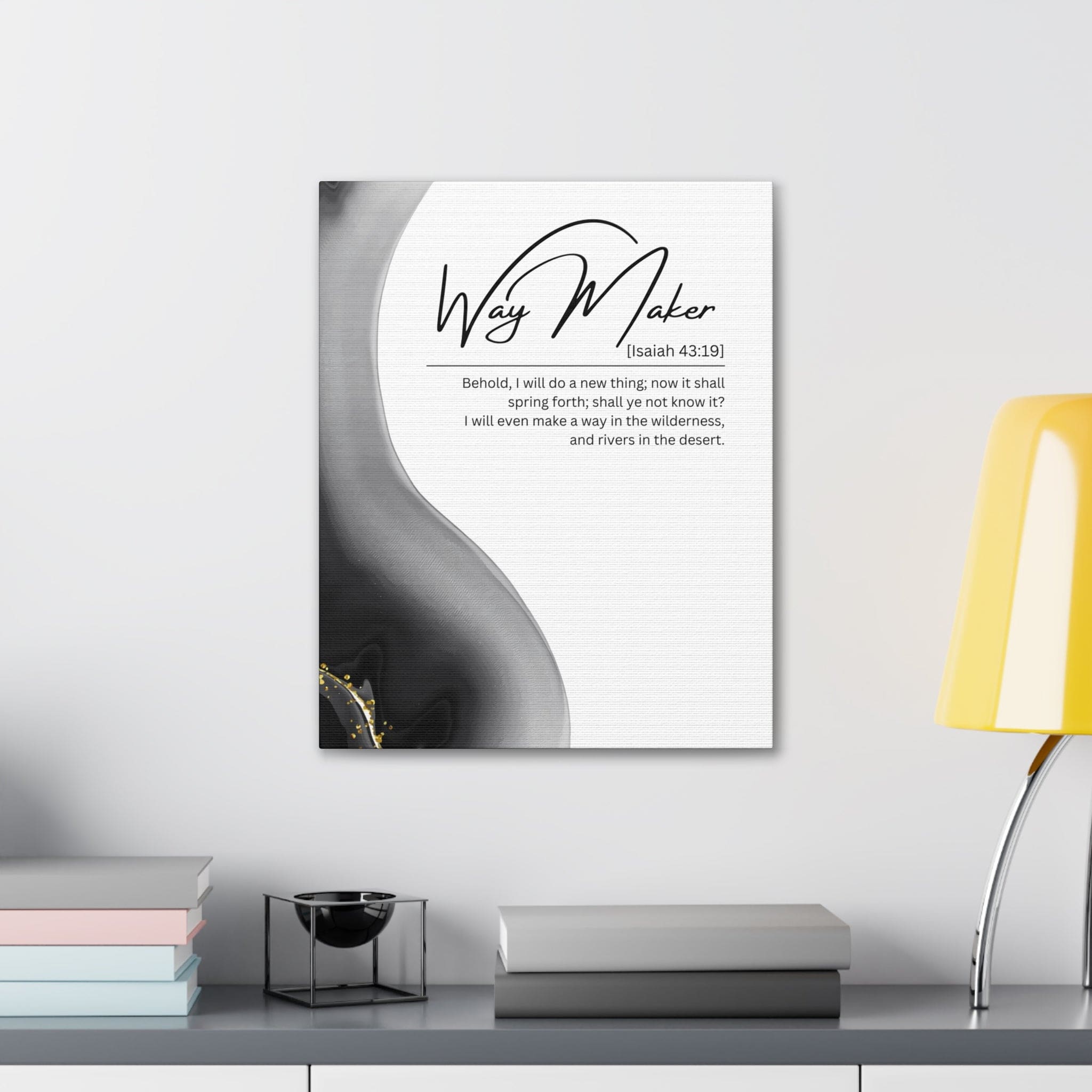 Wall Art Decor - Canvas Print Artwork - Way Maker Grey Design