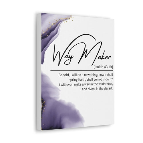 Wall Art Decor - Canvas Print Artwork - Way Maker Purple Design