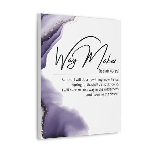 Wall Art Decor - Canvas Print Artwork - Way Maker Purple Design