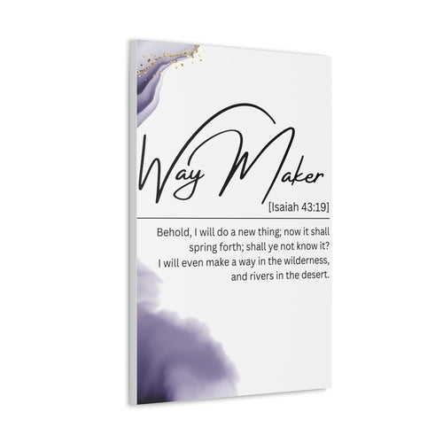 Wall Art Decor - Canvas Print Artwork - Way Maker Purple Design