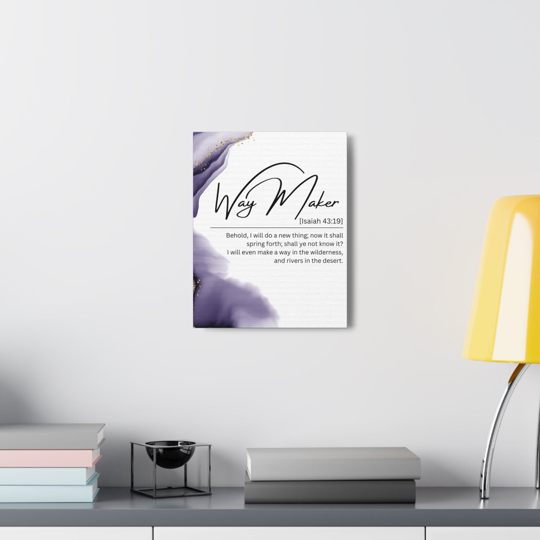 Wall Art Decor - Canvas Print Artwork - Way Maker Purple Design