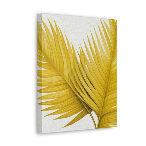 Wall Art Decor - Canvas Print Artwork - Yellow Palm Leaves
