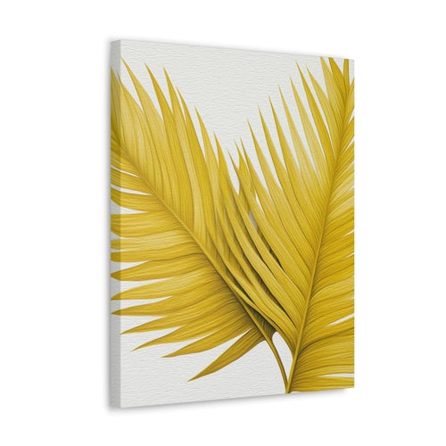 Wall Art Decor - Canvas Print Artwork - Yellow Palm Leaves