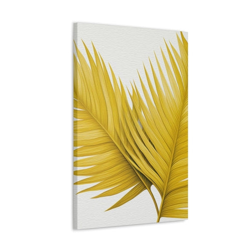 Wall Art Decor - Canvas Print Artwork - Yellow Palm Leaves