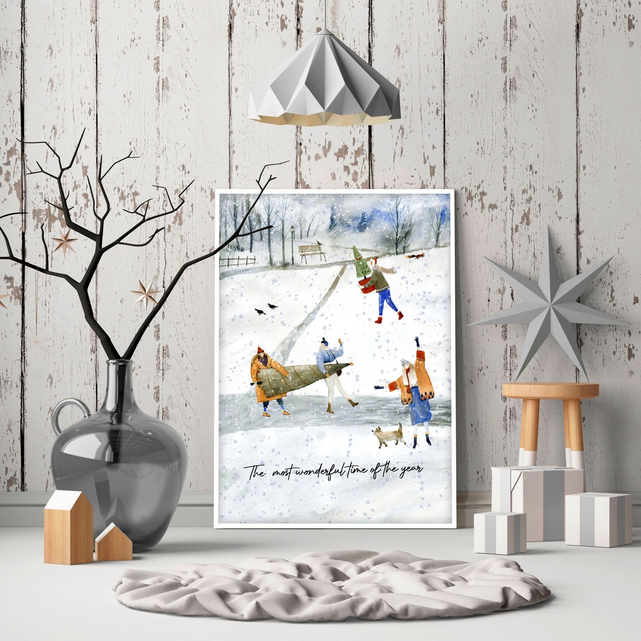 Christmas wall hanging decoration art print